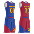 Custom Blue Red Classic Style Reversible Basketball Uniform Personalized Ordinary BBJR-D017029