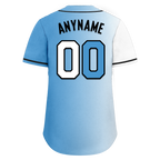 Custom White Blue Gradient Fashion Personalized Authentic Baseball Jersey BSBJ01-D0a7aaa