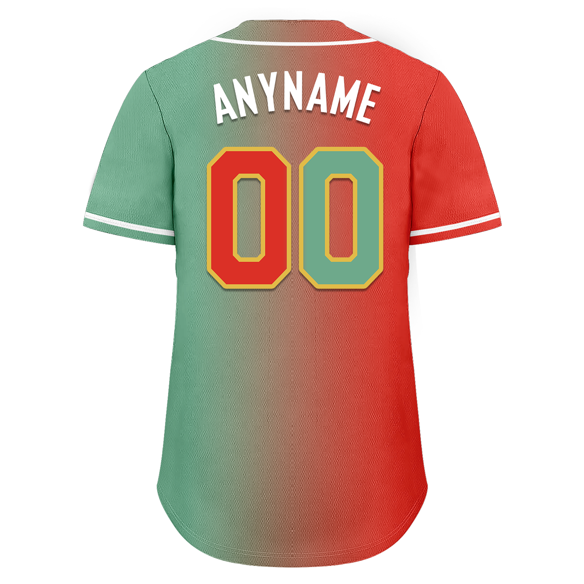 Custom Red Green Gradient Fashion Personalized Authentic Baseball Jersey BSBJ01-D0a7a09