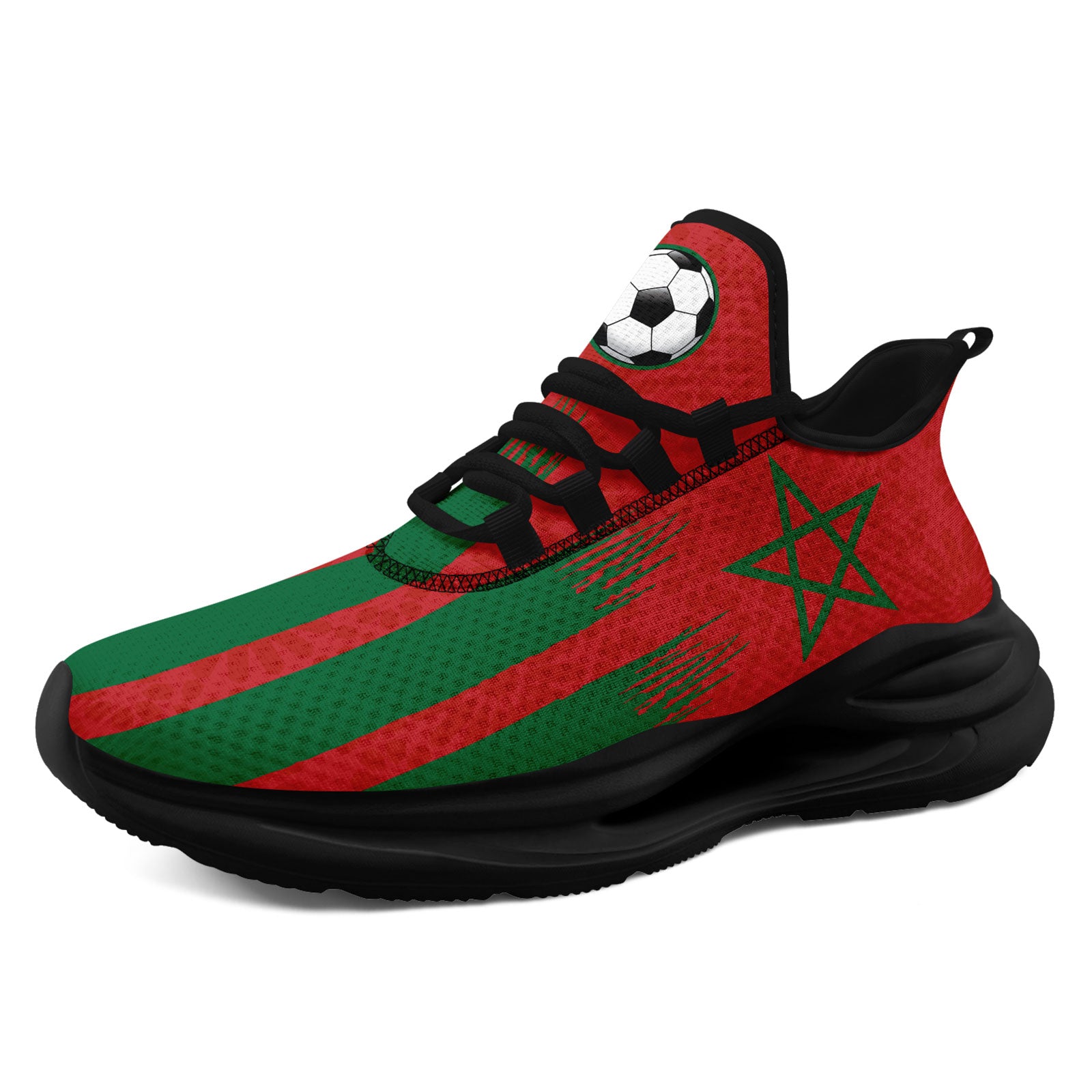 Custom Morocco 2026 World Cup Sneakers DIY Country Flag Running Shoes Lightweight Sport Shoes Gift for Football Fans Personalized Team Name and Logo FN079-F009083-2