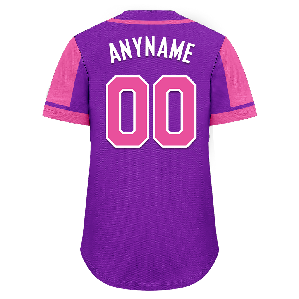 Custom Purple Pink Raglan Sleeves Personalized Authentic Baseball Jersey BSBJ01-D017202