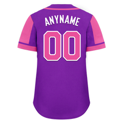 Custom Purple Pink Raglan Sleeves Personalized Authentic Baseball Jersey BSBJ01-D017202