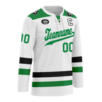 Custom White Green Personalized Hockey Jersey HCKJ01-D0a70b7