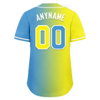 Custom Yellow Blue Gradient Fashion Personalized Authentic Baseball Jersey BSBJ01-D0a7aa0