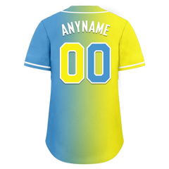 Custom Yellow Blue Gradient Fashion Personalized Authentic Baseball Jersey BSBJ01-D0a7aa0