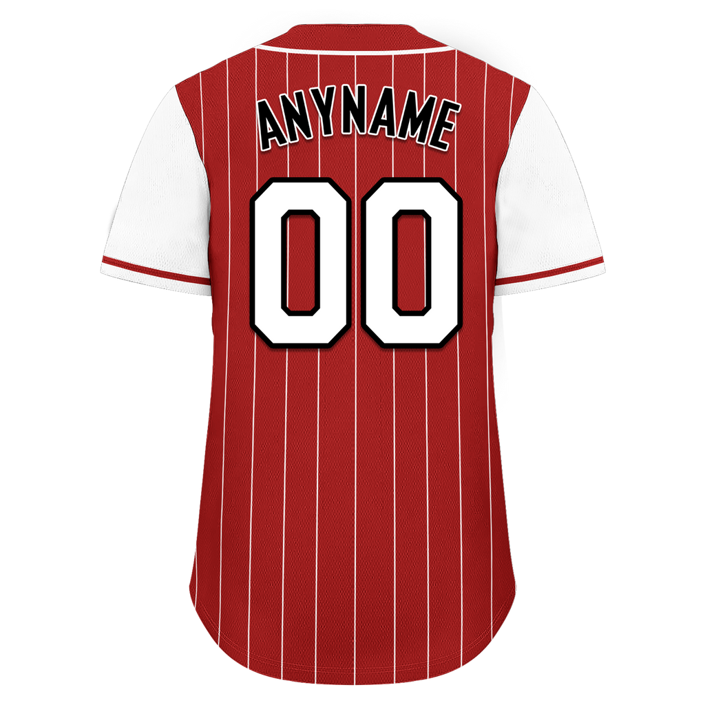 Custom Red White Stripe Fashion Personalized Authentic Baseball Jersey BSBJ01-D017222
