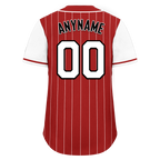 Custom Red White Stripe Fashion Personalized Authentic Baseball Jersey BSBJ01-D017222