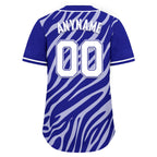 Custom Navy Blue White Zebra Pattern Personalized Authentic Baseball Jersey BSBJ01-D020201-4