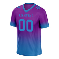 Custom Blue Purple Fade Fashion Personalized Authentic Football Jersey FBJ02-D06108