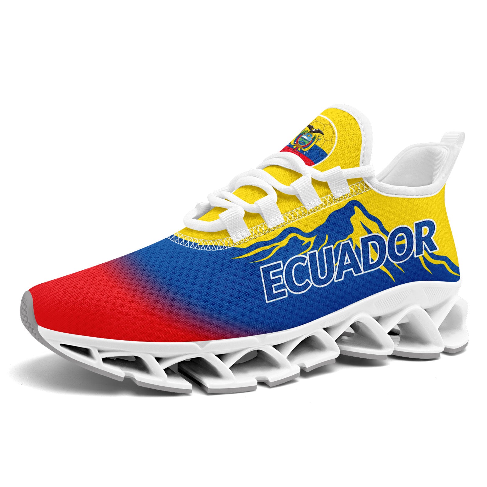 Custom Ecuador 2026 World Cup Sneakers DIY Country Flag Running Shoes Lightweight Sport Shoes Gift for Football Fans Personalized Team Name and Logo FN003XD-F009092-5