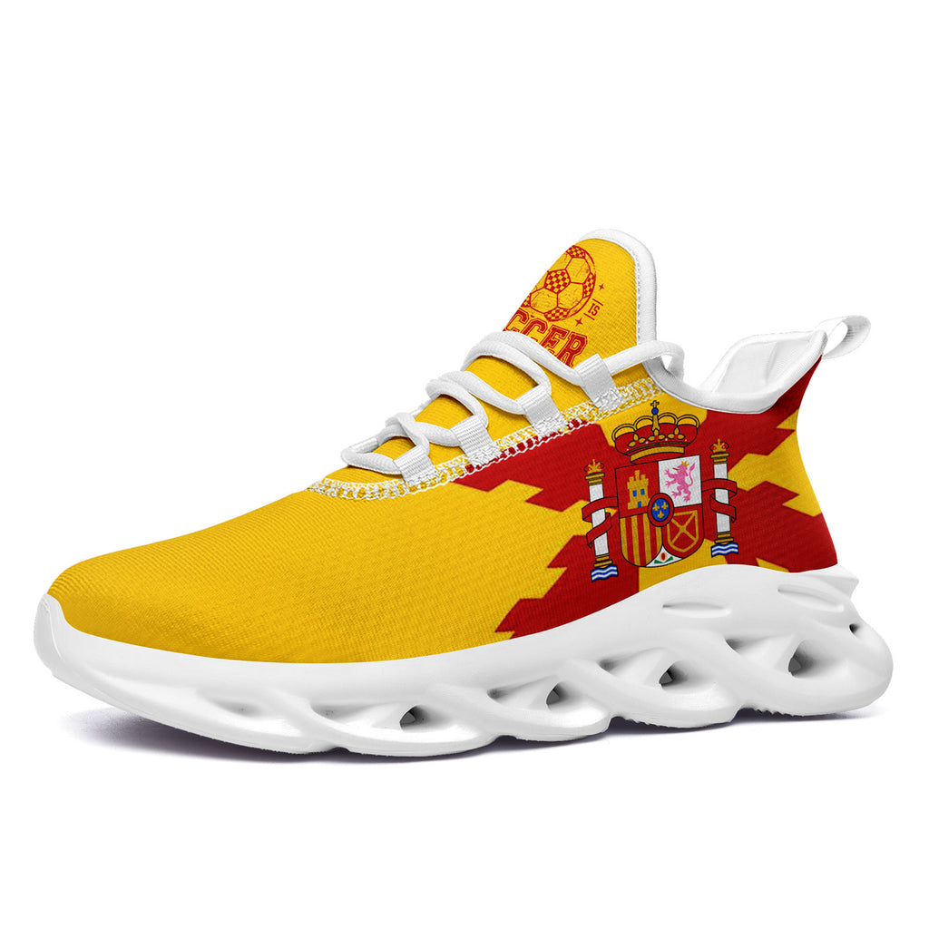 Custom Spain 2026 World Cup Sneakers DIY Country Flag Running Shoes Lightweight Sport Shoes Gift for Football Fans Personalized Team Name and Logo FN003-F025036-3