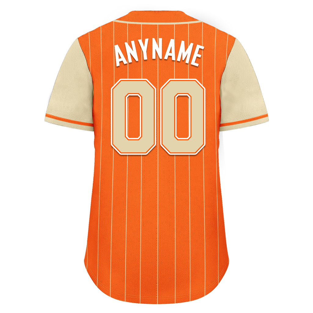 Custom Orange Yellow Stripe Fashion Personalized Authentic Baseball Jersey BSBJ01-D017235