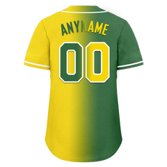 Custom Green Yellow Gradient Fashion Personalized Authentic Baseball Jersey BSBJ01-D0a707d