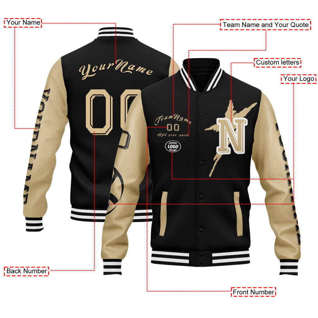 Custom Black Gold New Orleans Jacket and Sports Shoes Combo Offer Personalized Combo ZH-D020294-19