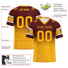 Custom Red Yellow Washington Personalized Authentic Football Jersey FBJ02-D020249-31