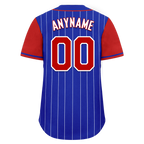 Custom Blue Red Stripe Fashion Personalized Authentic Baseball Jersey BSBJ01-D017215