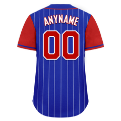 Custom Blue Red Stripe Fashion Personalized Authentic Baseball Jersey BSBJ01-D017215