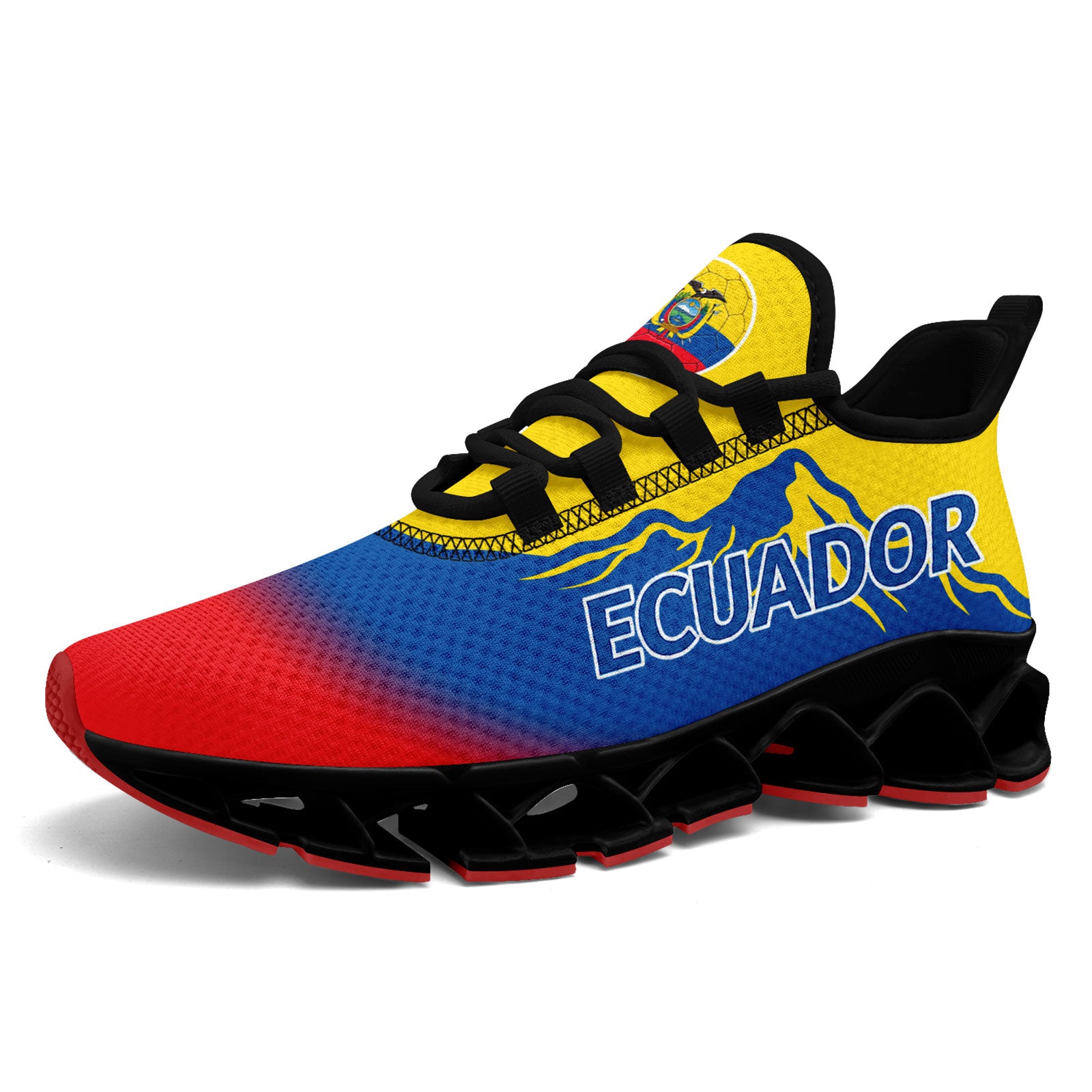 Custom Ecuador 2026 World Cup Sneakers DIY Country Flag Running Shoes Lightweight Sport Shoes Gift for Football Fans Personalized Team Name and Logo FN003XD-F009092-5