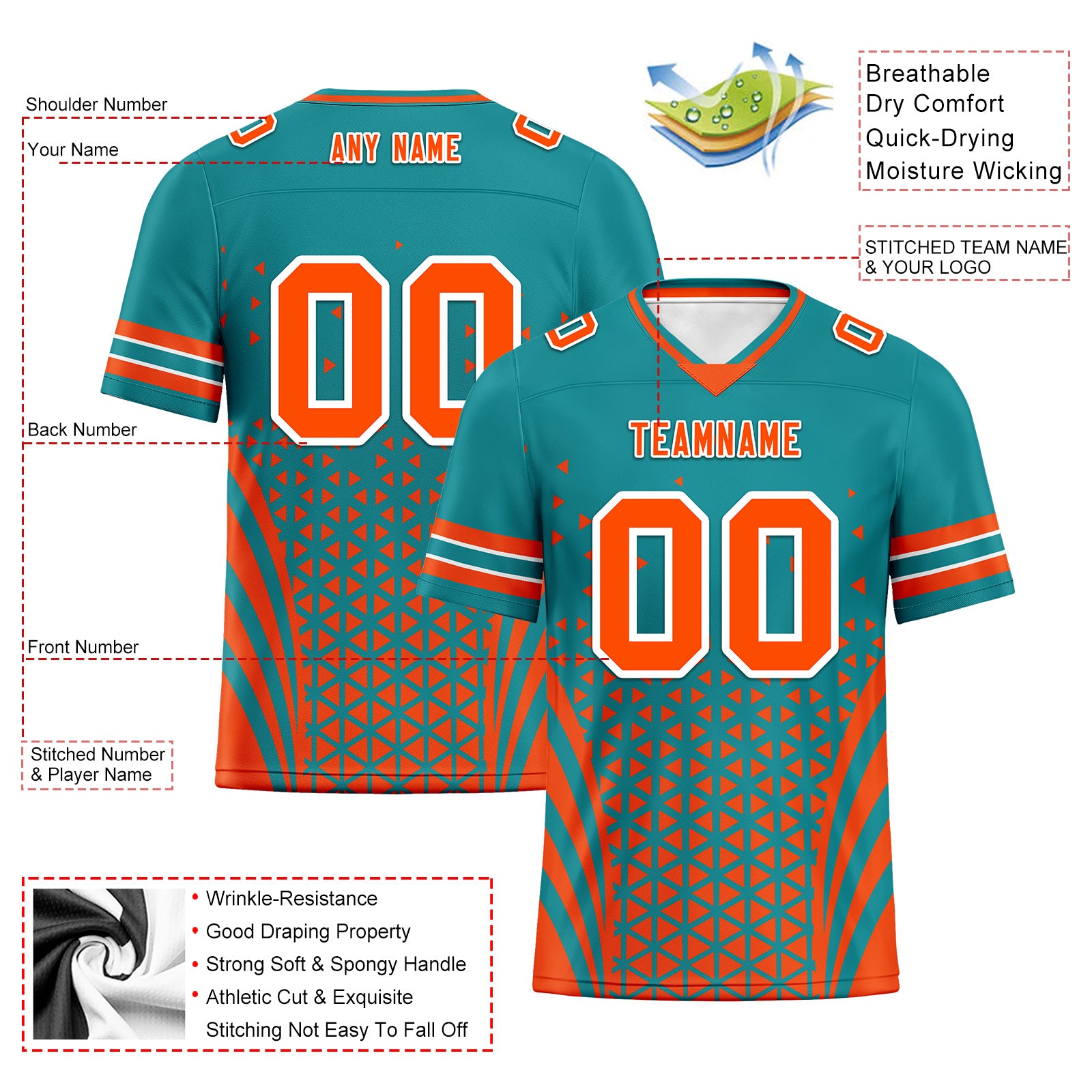 Custom Blue White Florida Personalized Authentic Football Jersey FBJ02-D023033-24