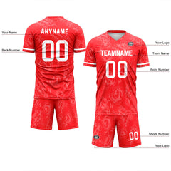 Custom Red Soccer Sets Jersey Personalized SCJ101-D28006