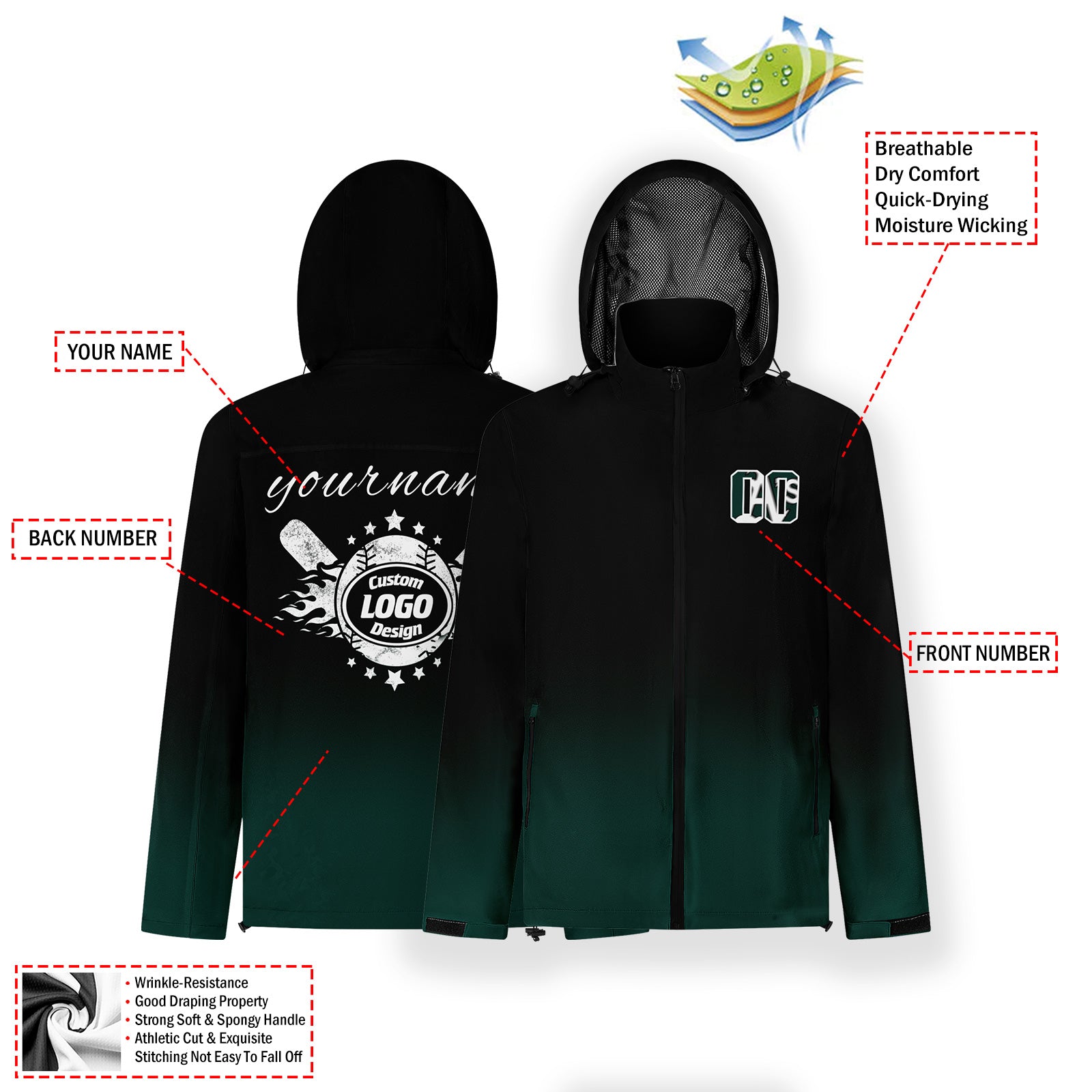Custom Outerwear Personalized for Performance: Design Your Own. YW-23006-1-E025018-2
