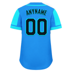 Custom Blue Cyan Raglan Sleeves Personalized Authentic Baseball Jersey BSBJ01-D017199