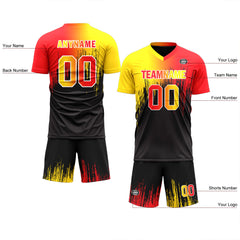 Custom Yellow Red Black Soccer Sets Jersey Personalized SCJ101-D28003