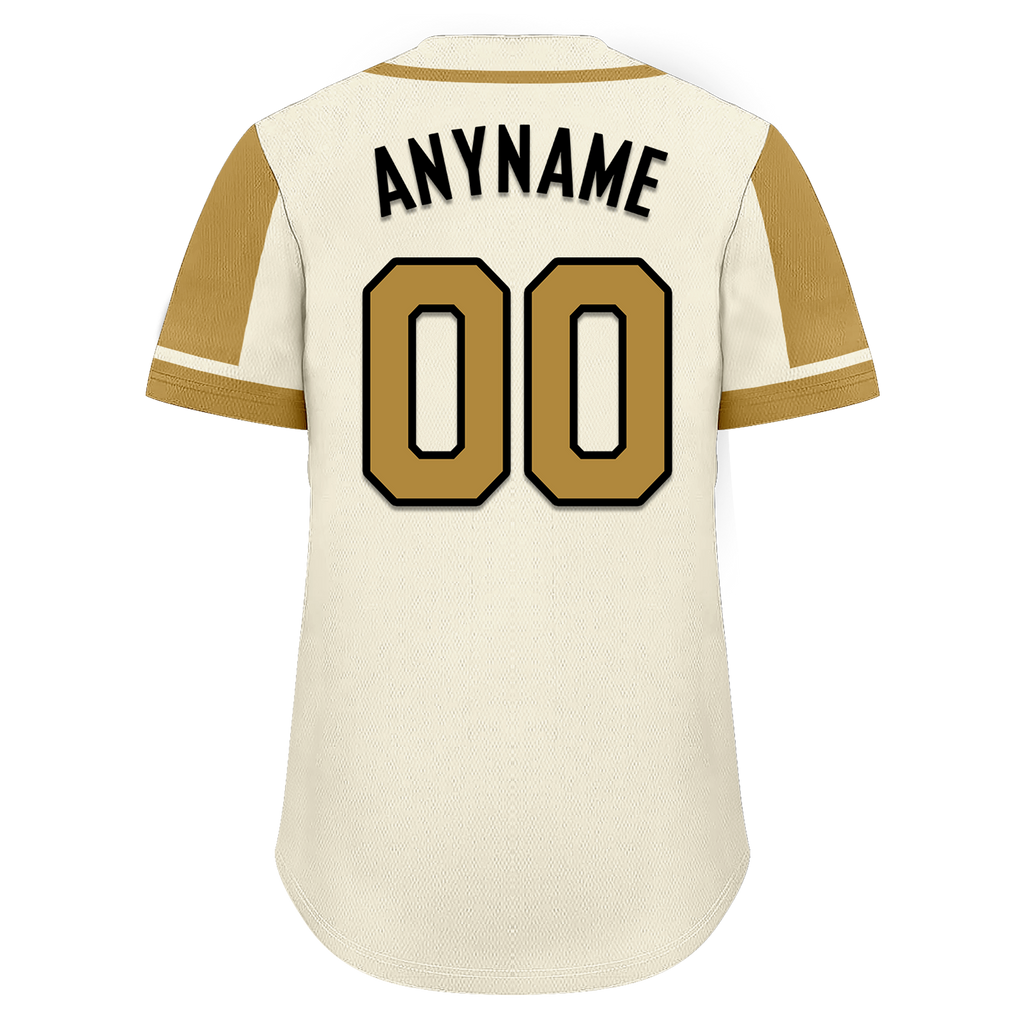 Custom Beige Raglan Sleeves Personalized Authentic Baseball Jersey BSBJ01-D017201