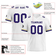 Custom White Baltimore Personalized Authentic Football Jersey FBJ02-D020263-2