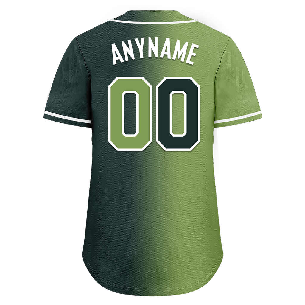 Custom Green Gradient Fashion Personalized Authentic Baseball Jersey BSBJ01-D0a708c