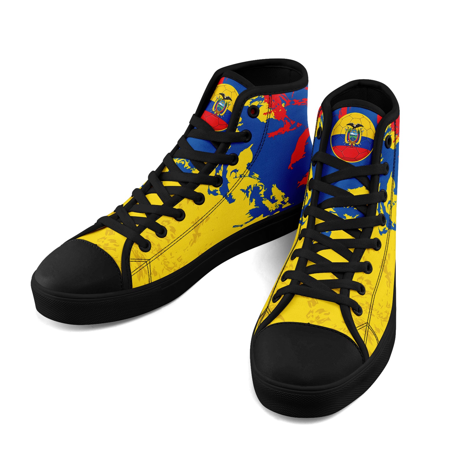 Custom Ecuador 2026 World Cup Sneakers DIY Country Flag Running Shoes Lightweight Sport Shoes Gift for Football Fans Personalized Team Name and Logo FN024-F009099-1