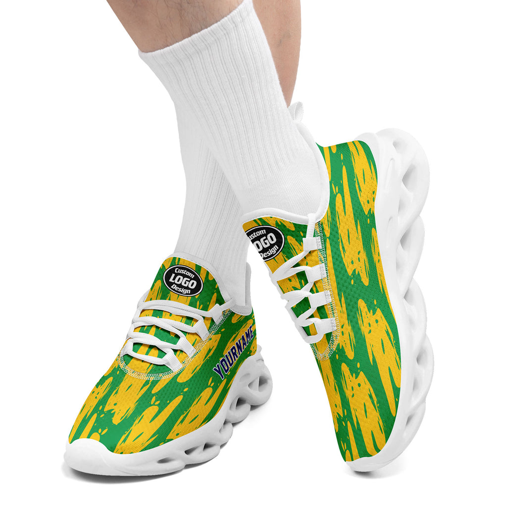Custom 2026 World Cup Brazil Sneakers DIY Country Flag Running Shoes Lightweight Sport Shoes Gift for Football Fans Personalized Team Name and Logo FN003-F027085-1