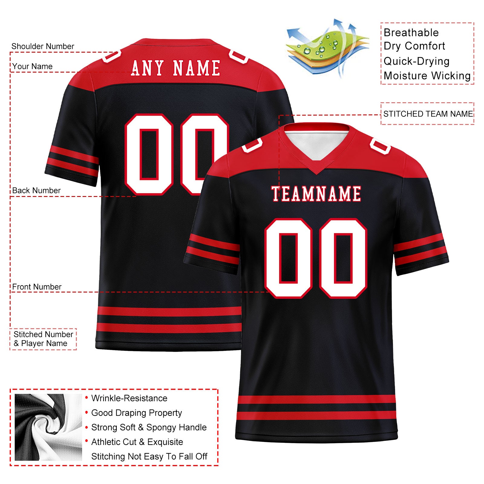 Custom Houston Personalized Authentic Football Jersey FBJ02-E0607-11