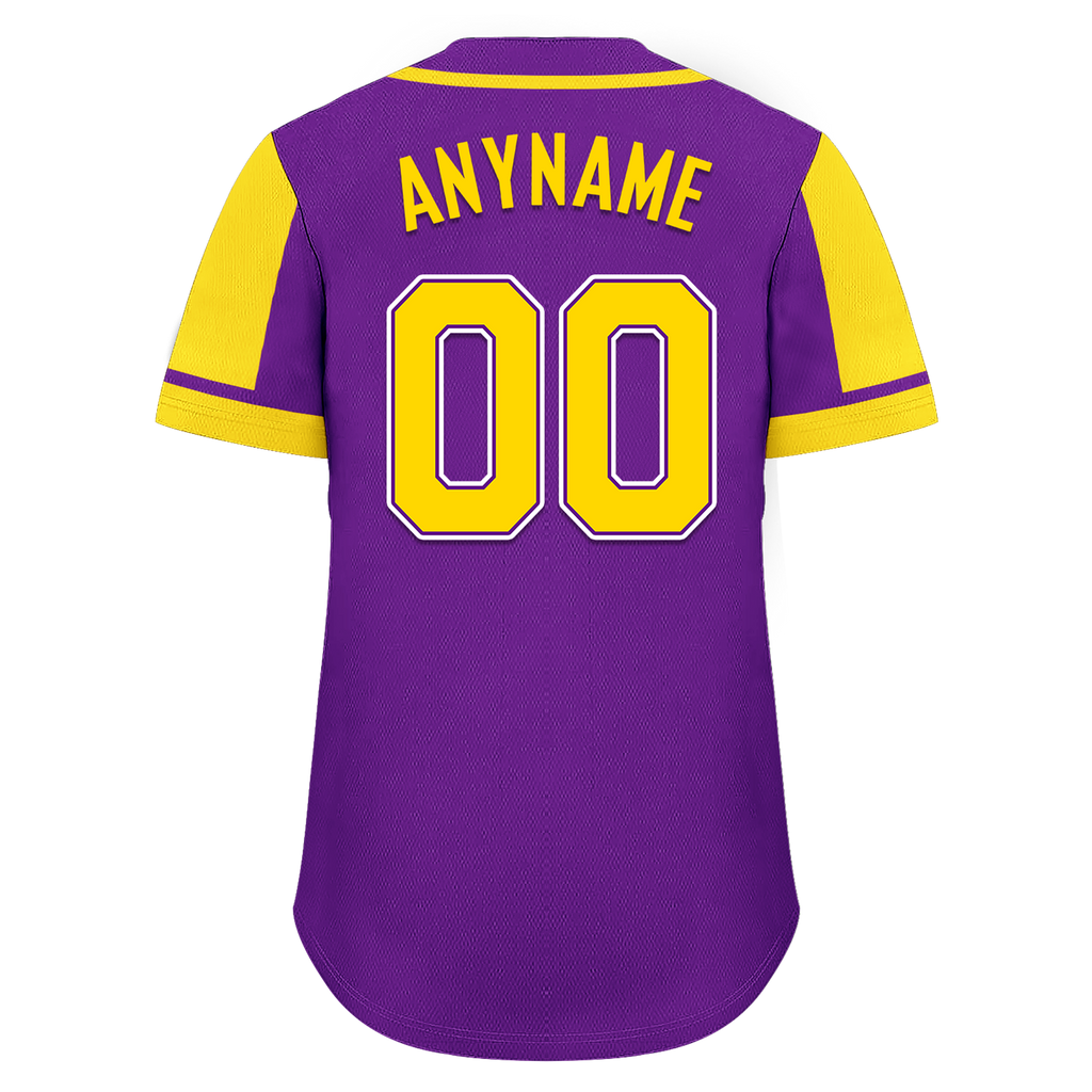 Custom Purple Yellow Raglan Sleeves Personalized Authentic Baseball Jersey BSBJ01-D017172
