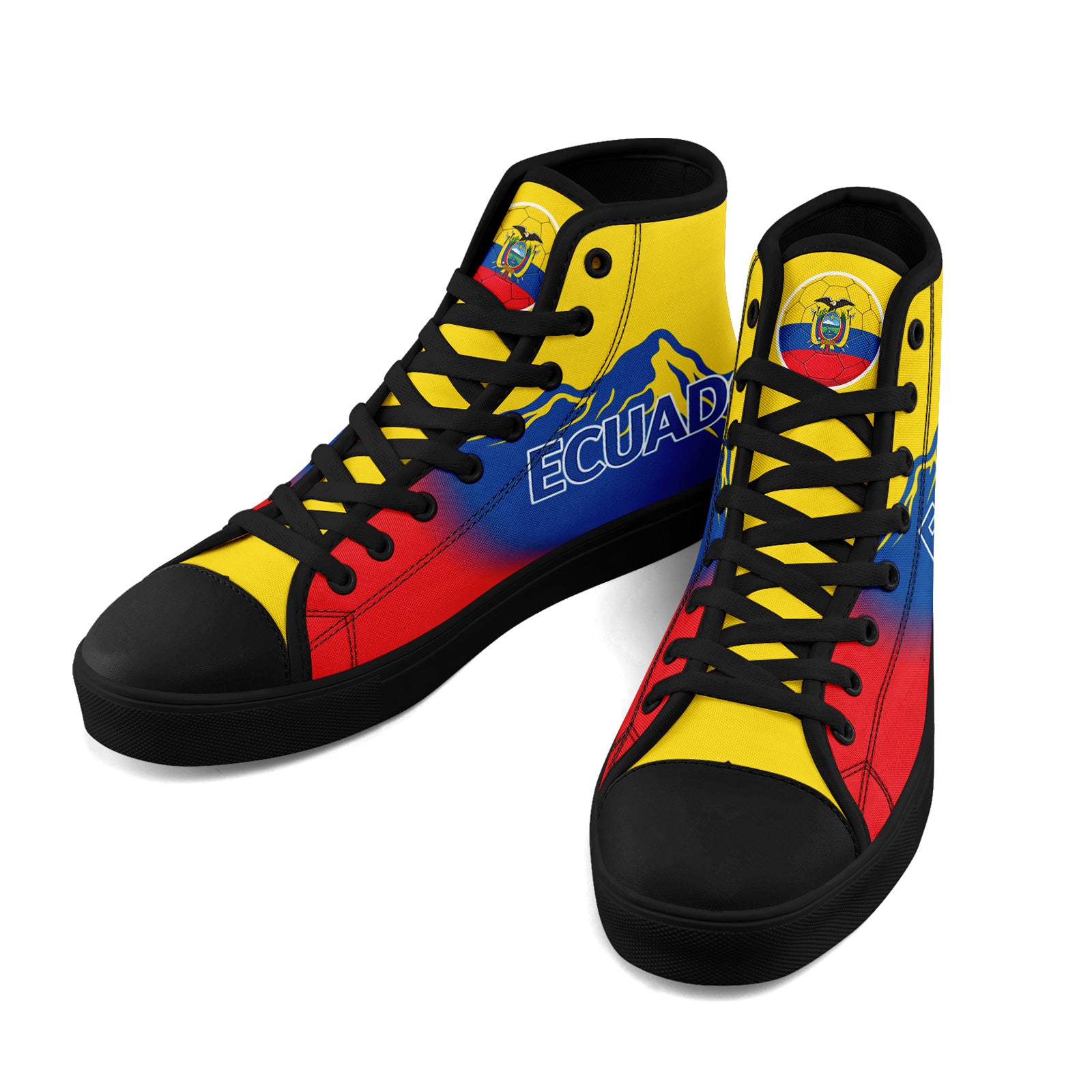 Custom Ecuador 2026 World Cup Sneakers DIY Country Flag Running Shoes Lightweight Sport Shoes Gift for Football Fans Personalized Team Name and Logo FN024-F009099-5