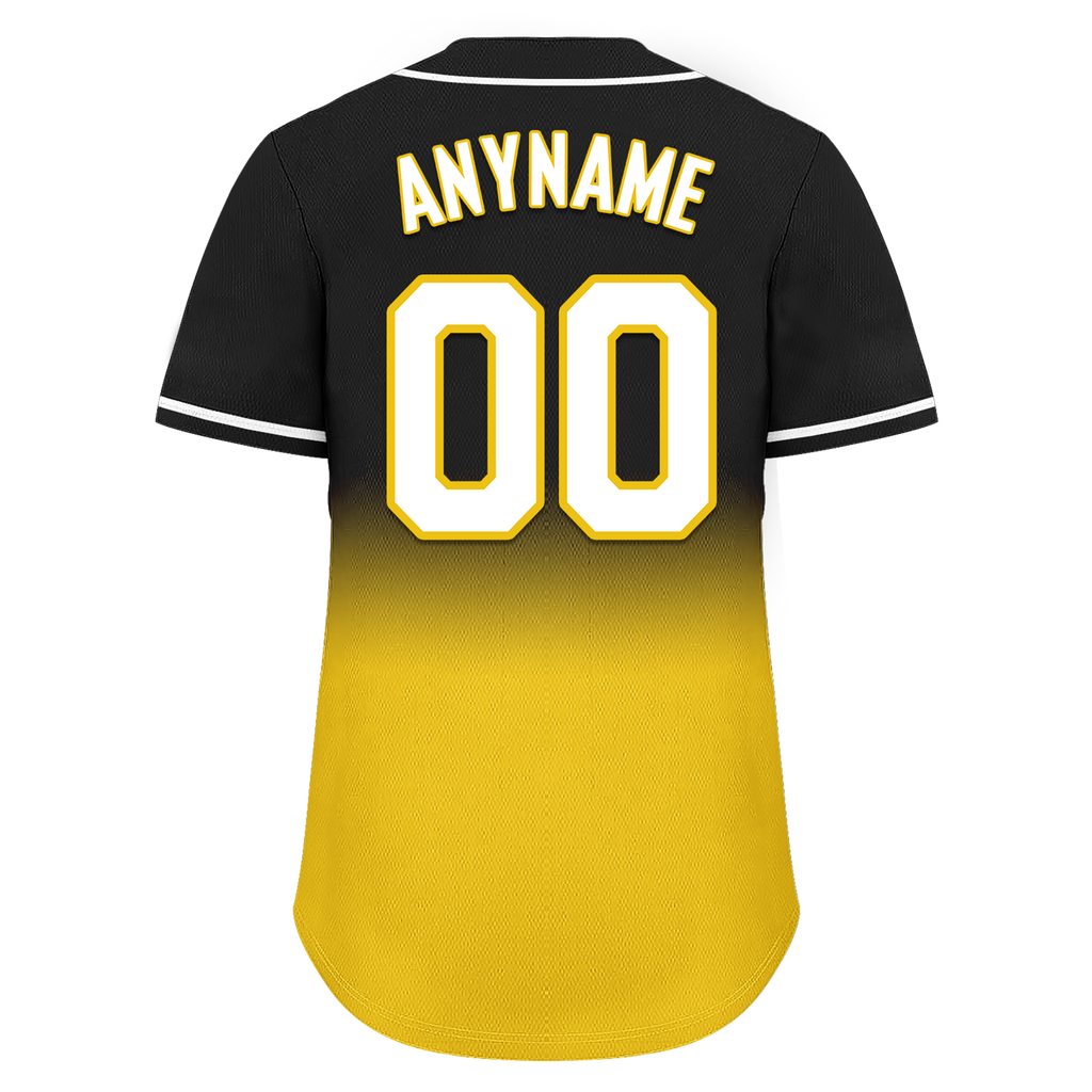 Custom Black Yellow Fade Fashion Personalized Authentic Baseball Jersey BSBJ01-D0a70cc