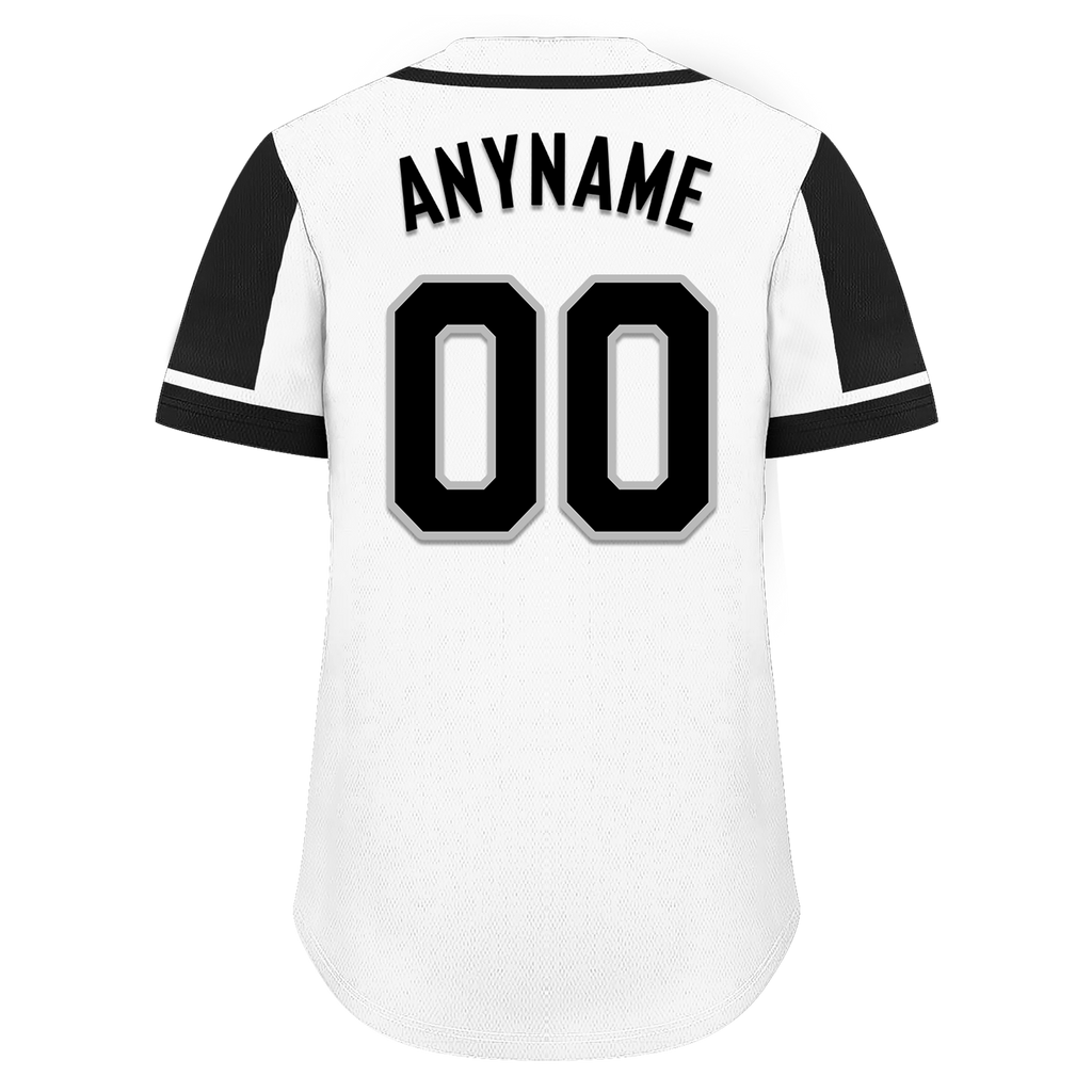 Custom White Black Raglan Sleeves Personalized Authentic Baseball Jersey BSBJ01-D017161