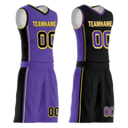 Custom Purple Black Classic Style Reversible Basketball Uniform Personalized Ordinary BBJR-D017033