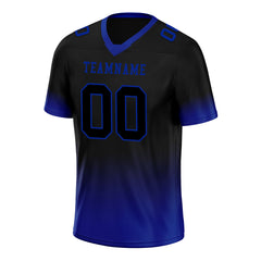 Custom Black Blue Fade Fashion Personalized Authentic Football Jersey FBJ02-D06085