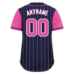 Custom Blue Pink Stripe Fashion Personalized Authentic Baseball Jersey BSBJ01-D017227