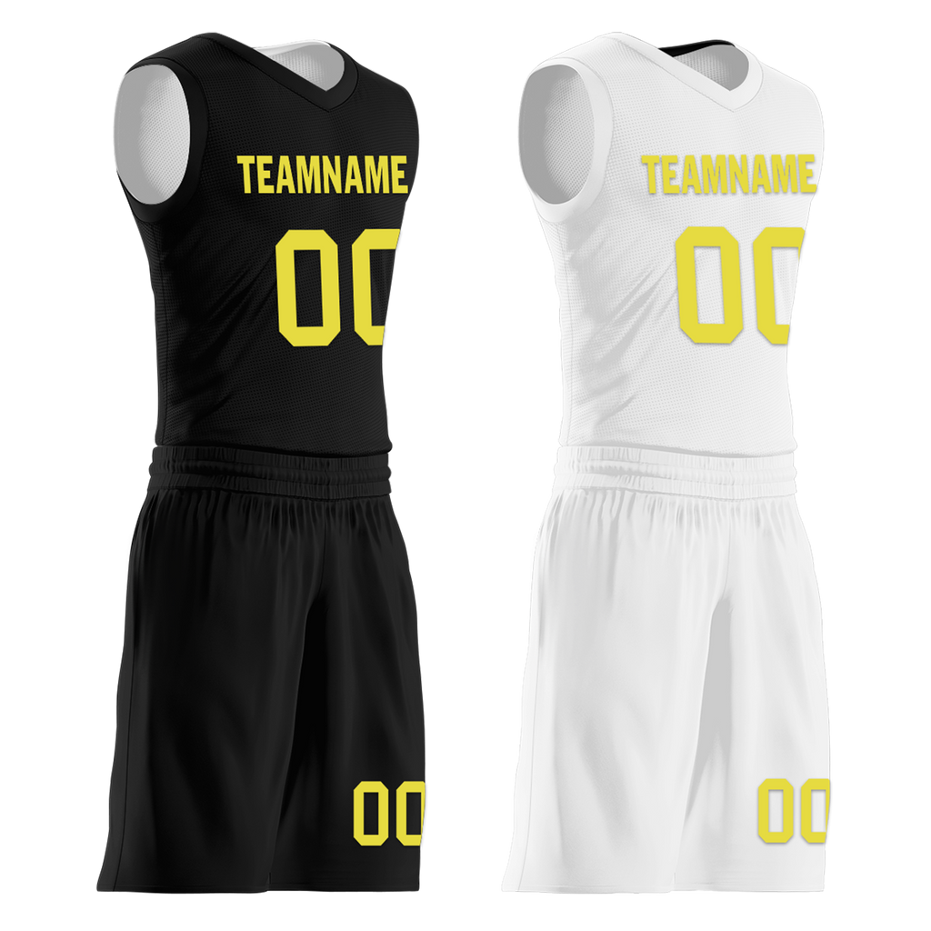 Custom Black White Classic Style Reversible Basketball Uniform Personalized Ordinary BBJR-D017048