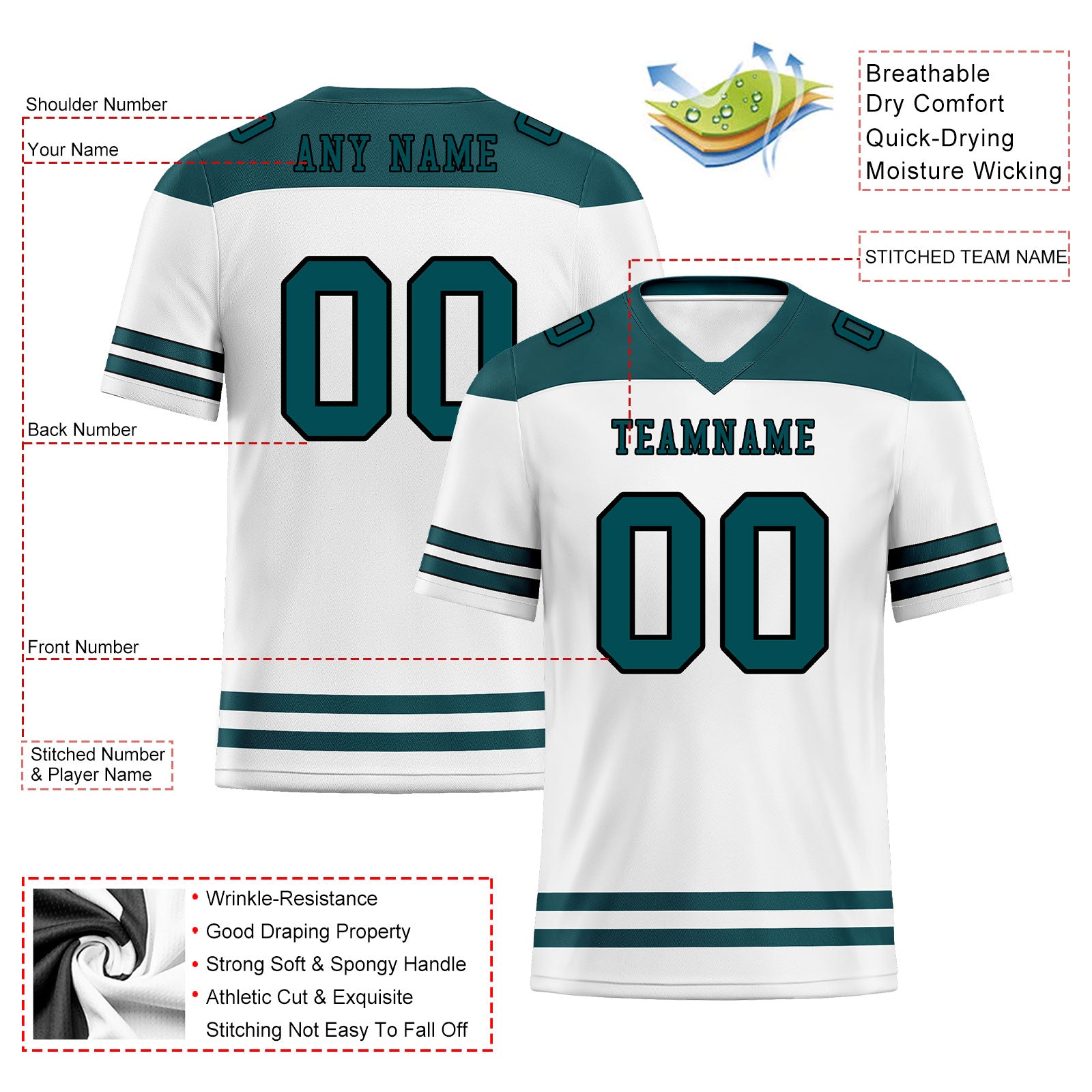 Custom Philadelphia Personalized Authentic Football Jersey FBJ02-E0607-17