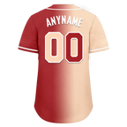 Custom Beige Red Gradient Fashion Personalized Authentic Baseball Jersey BSBJ01-D0a708f