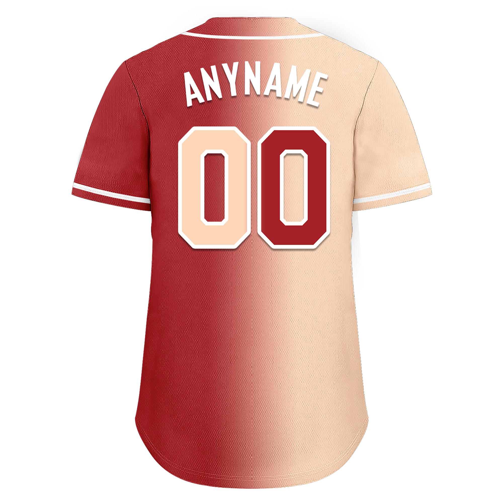 Custom Beige Red Gradient Fashion Personalized Authentic Baseball Jersey BSBJ01-D0a708f