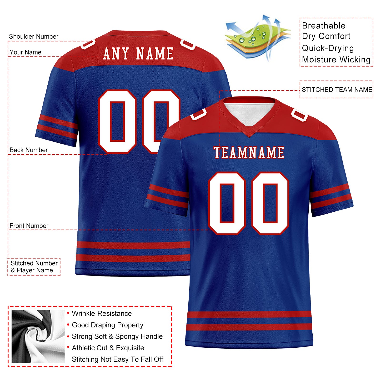 Custom New York Personalized Authentic Football Jersey FBJ02-E0607-18