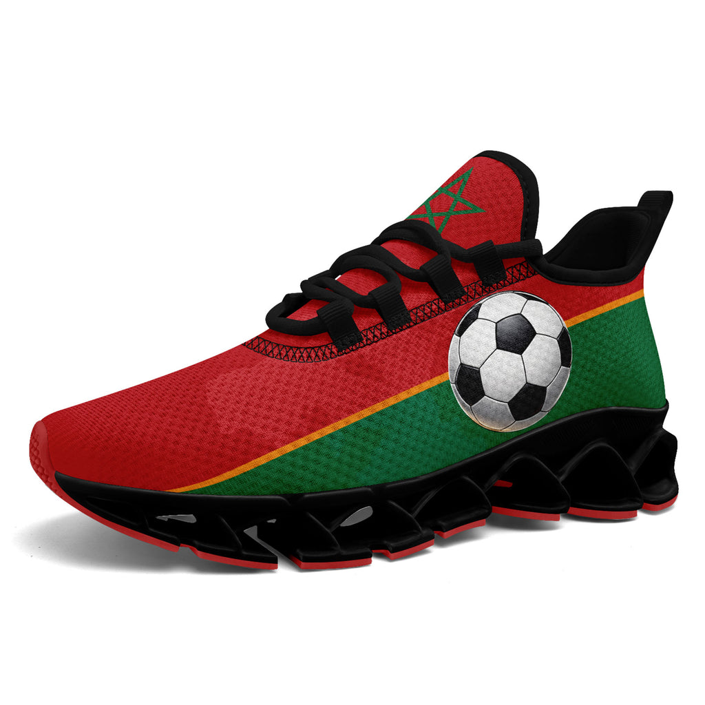 Custom Morocco 2026 World Cup Sneakers DIY Country Flag Running Shoes Lightweight Sport Shoes Gift for Football Fans Personalized Team Name and Logo FN003XD-F009086-3