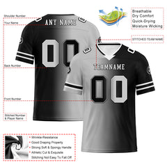 Custom Grey Black Las Vegas Personalized Authentic Football Jersey FBJ02-D028017-26