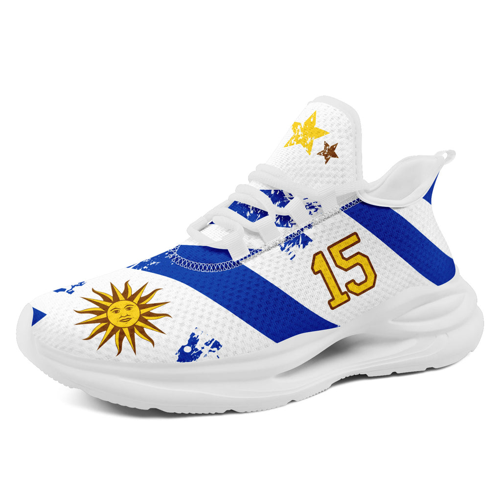 Custom Uruguay 2026 World Cup Sneakers DIY Country Flag Running Shoes Lightweight Sport Shoes Gift for Football Fans Personalized Team Name and Logo FN079-F009123-1