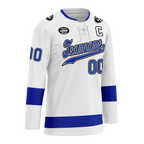 Custom White Blue Personalized Hockey Jersey HCKJ01-D0a70bb