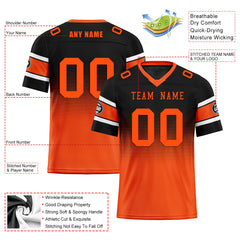 Custom Black Orange Cincinnati Personalized Authentic Football Jersey FBJ02-D020249-6